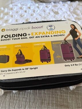 Biaggi Zipsak Boost! Folding & Expanding Travel Carry-On - Gray